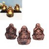 3PCS Buddha Statue Candle Holder Stand Resin Buddha Candlestick Ornament