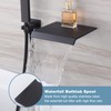 Waterfall Bathtub Faucet Set with Sprayer, Wall Mount Tub Spout