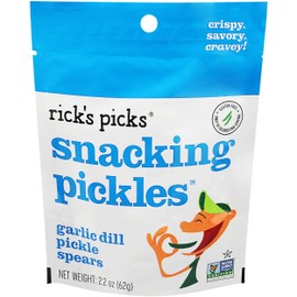 Ricks Picks, Snacking Pickle Spears Garlic Dill, 2.2 Ounce