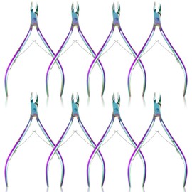 8 Pieces Cuticle Nippers Stainless Steel Cuticle Trimmer Pointed Blade Cuticle Cutter Clipper Dead Skin Remover Scissors Manicure Tools for Fingernails and Toenails (Vivid Color)