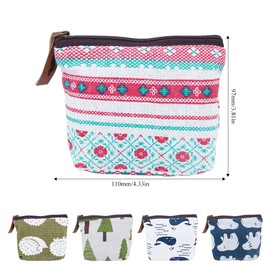 Rebanky Pack of 10 Mini Purse Small Mini Bag with Zip Mini Canvas Purse Mini Purse Canvas for Women Girls, multi-coloured, coin purses