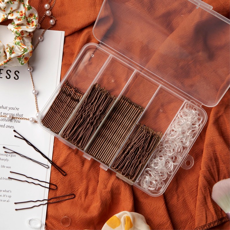 400 PCS Bobby Pins Hair Pins Kit - 100 Brown,