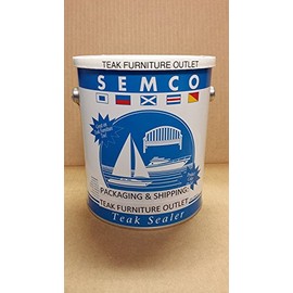 New Semco Teak Wood Clear Finish Sealant Protector Sealer (1 Gallon - Approx Coverage 200sqft)-Packaged & Shipped by FurnitureOutlet