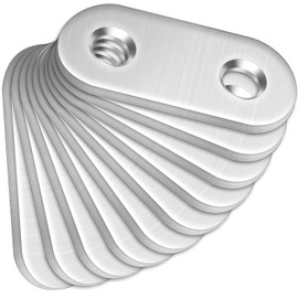 10 Pcs Straight Brackets (100 x 16 x 2mm), Bolatus Stainless Steel Mending Plates Connecting Plates Flat Straight Brace Brackets with Holes Metal Joining Plates for Wood