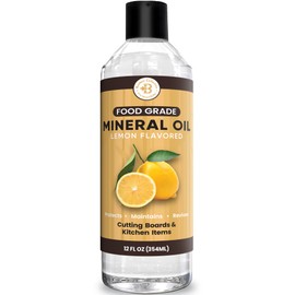 Mineral Oil for Wood Cutting Board - 12 oz Food Grade Wood Oil, Cutting Board Oil and Butcher Block Oil Conditioner, Food Safe Mineral Oil for Bamboo, Teak, Utensils and Wood Surfaces by Bambüsi