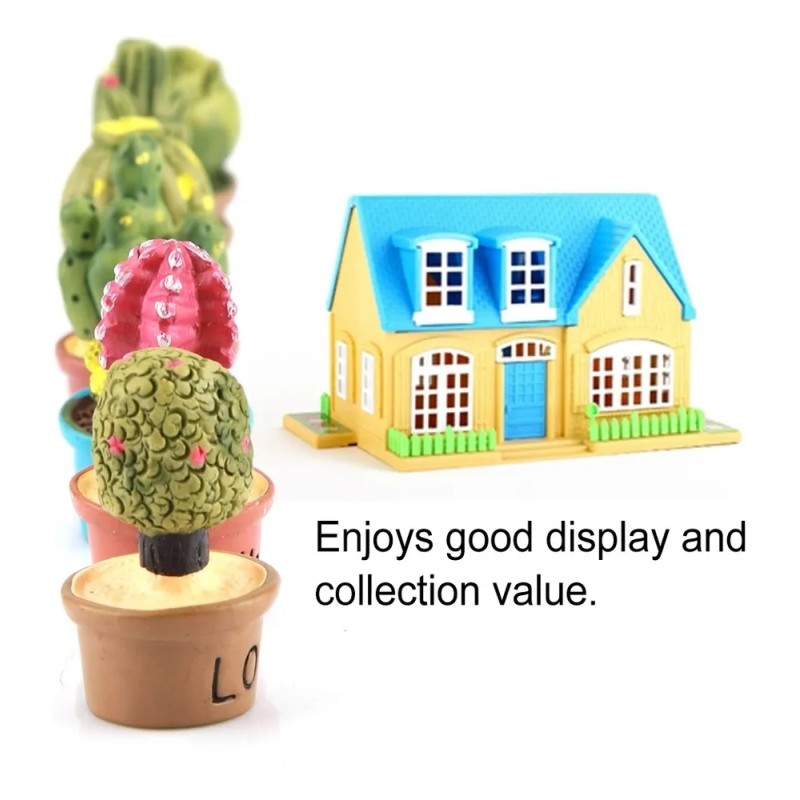 L 7pcs Pequeño Cactus Miniatura Suculentas Plantas Decora Z