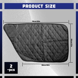 Yitexin 1 Pair Car Door Protector for Dogs, Waterproof & Anti-Slip Pet Door Covers, Black Vehicle Dog Car Window Protector Scratch Guard Accessories from Scratching (Oxford & PP)