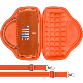 Aenllosi für JBL Charge 6 Bluetooth-Lautsprecher Hartschalen-Tragetasche mit Schulterriemen, Orange, nur Tasche
