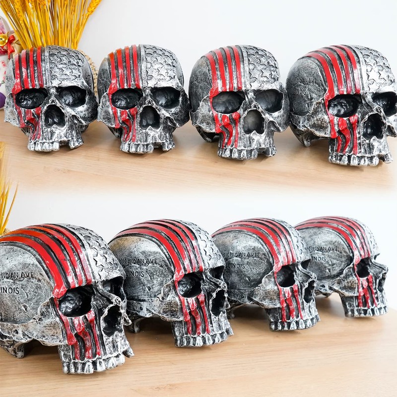 Tooyuart Motorcycle Helmet Rack Wall Mount,Red Skull Helmet Holder Wall