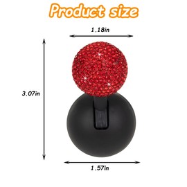 KHGUZ Bling Car Joystick Push Start Button Cover, Crystal Rhinestone Vehicle Engine Start Stop Rocker, Sparkling Diamond Joystick Ignition Button Cover, Universal Automotive Accessories (Red)