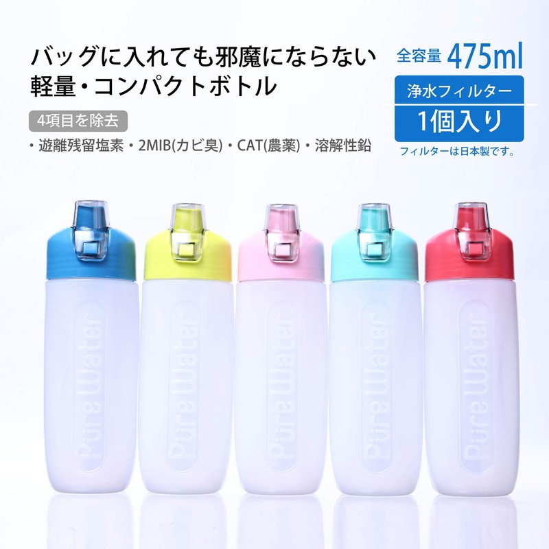Kirita Water Filter, Yellow Green, Width 2.6 x Depth 3.0