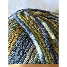 Lion Brand (2) Lion Brand Lion’s Pride Woolspun Yarn FOREST PRINT #202 Green Blue White