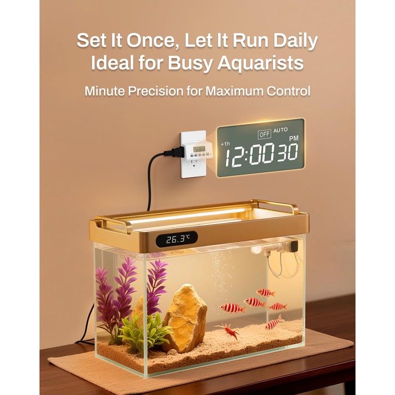 BN-LINK Indoor Digital Timer Outlet,24 Hour Light Timer Easy Programmable,Mini