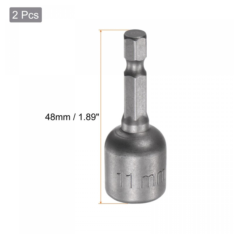 sourcing map Quick-Change Nut Driver Bit, 1/4" Hex Shank 11mm