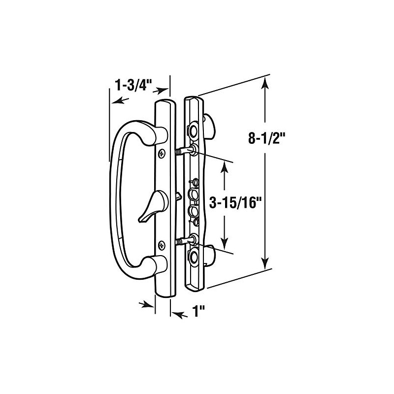 Prime-Line C 1317 Mortise Style Sliding Patio Door Handle Set