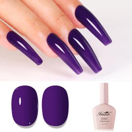 Imtiti Purple Gel Nail Polish, Starry Sky Purple Gel Polish High Gloss Soak Off UV LED Nail Gel Polish Autumn Winter Gel Polish Nail Art Manicure Salon DIY Design Gel Nail Kit 10ML