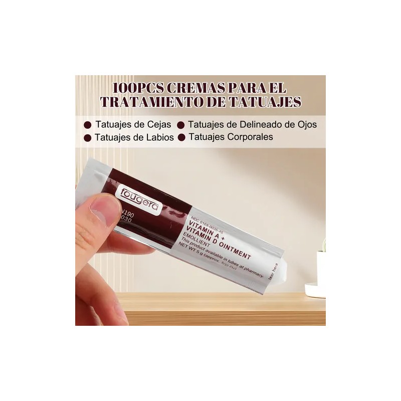 Crema Hidratante Tatuaje Vitamina A Y D Microblading 100 Pcs