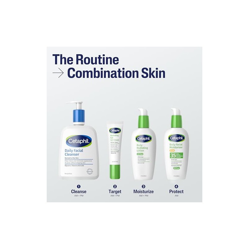 Cetaphil - Loción hidratante diaria con ácido hialurónico, 3.0 onzas