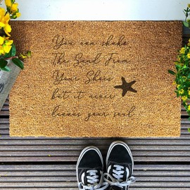 Welcome Mats Outdoor Entrance Door Mat You Can Shake The Sand from Your Shoes But It Never Leaves Your Soul Floor Rugs Indoor Doormat for Front Door Entryway Patio, 36"x24"