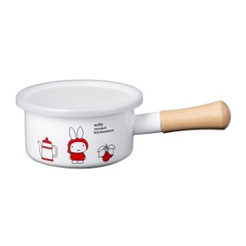 GoodPlus+ Enameled One-Handed Pot, Emil, 5.5 inches (14 cm), Miffy (Strong to Acid and Alkaline) Does Not Transfer Odors to Induction All Heat Sources, Compatible with Dick Bruna, Includes Seal Lid for Convenient Storage