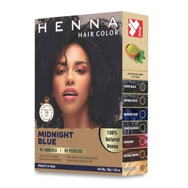 30 Minute Chemical-Free Henna Powder Hair Color for Men and Women - Midnight Blue Hair Dye - Haircare Organic