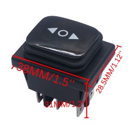 TWTADE Waterproof Polarity Reverse Switch Latching DC 12V 10A Motor Control 6 Pin 3 Position ON-Off-ON AC 110V-220V Boat Rocker Toggle Switch with Wire KCD4-203-JT