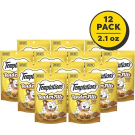 Temptations Tender Fills Roasted Chicken Flavor Crunchy and Soft Adult Cat Tr...