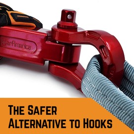 GearAmerica Aluminum Alloy Ultra Shackles – 30,000 lbs MBS, 10,000 lbs WLL – Safely Connect a Tow Strap, Rope or Winch Line for Off-Road Recovery – No Rust Alternative to ¾” D-Rings (2 Pack, Red)