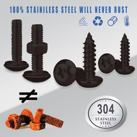 License Plate Screw Kit, Stainless Steel License Plate Screws Kit, License Plate Bolts, Caps Cover for Cars Front Rear Frame Holder on All Cars