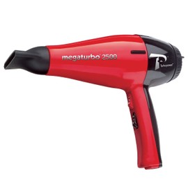 Turbo Power Megaturbo 2500 Red Hair Dryer Model 311A and M Hair Designs Hot Blow Attachment Black (Bundle 2 Items)