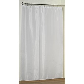 Carnation Home Fashions SC-FAB/96/21 Extra Long Polyester Fabric Shower Curtain Liner, 96", White