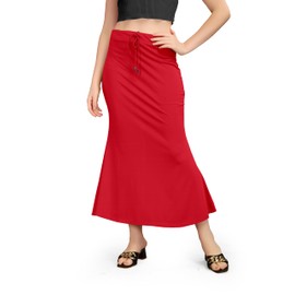 Kipzy - Falda larga de licra para mujer, para playa, salida nocturna, regular, oficina, fiesta, Rojo -, XX-Large