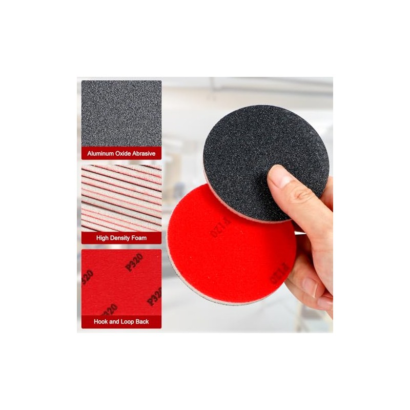 48 Pcs 3 inch Round Sanding Sponge 80-3000 Grit Sandpaper