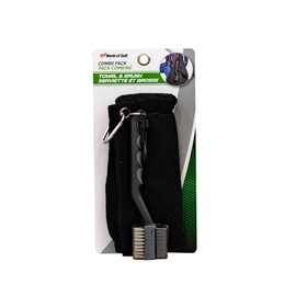 JEF WORLD OF GOLF Towel & Brush Combo Black