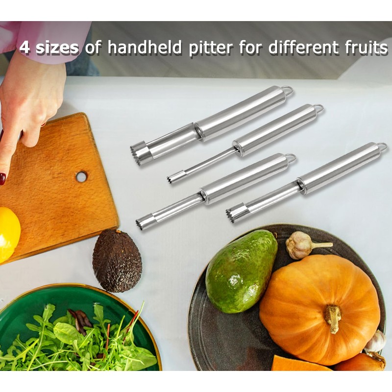 Coufce Multi-Function Corer and Pitter Set 4 Pieces Stainless Steel