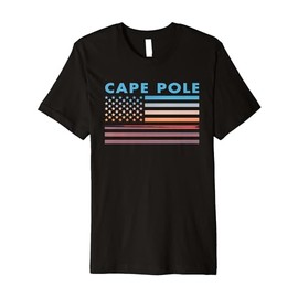 Vintage Sunset American Flag Cape Pole, Alaska Premium T-Shirt