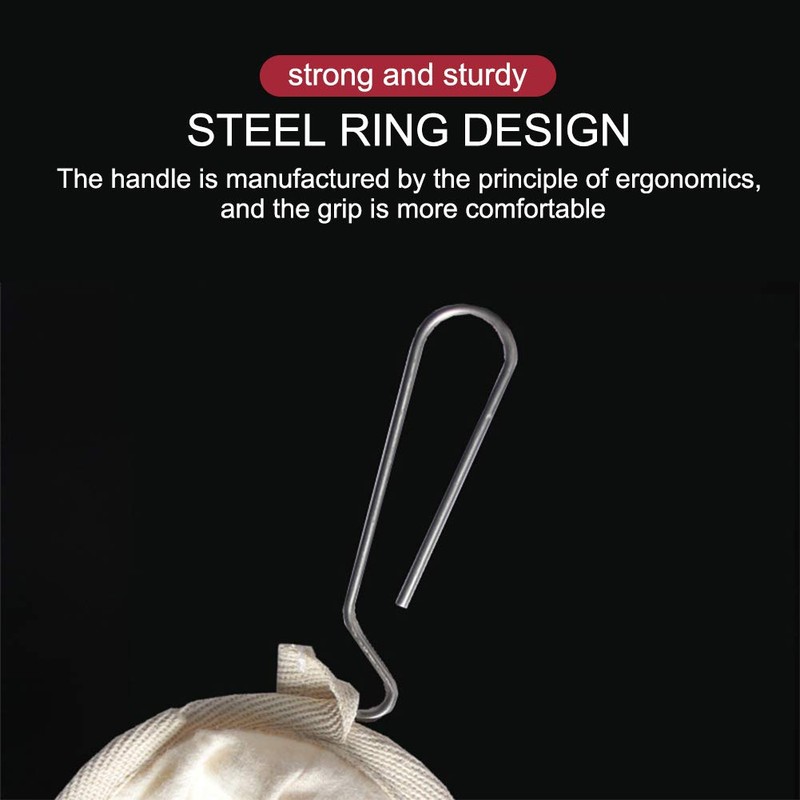 4Pcs Coffee Filter,Flannel Cloth Coffee Filter Strainers with Steel Handle,Reusable