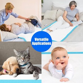 Hyfine 60 Count Underpads Disposable Bed Pads 30"x46", Heavy Absorbency, Leakproof Incontinence Chucks Pads for Adults, Elderly, and Baby, Pee Pads