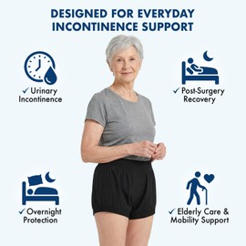 AQX Cloth Diaper Covers for Adult, Reusable Waterproof Underwear for Incontinence, Leakproof High Waist Plastic Pants 4Pcs (Black&White, 3XL)