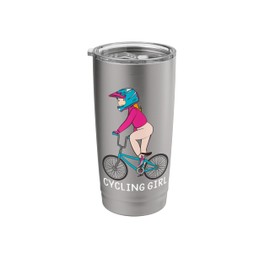 Cycling Girl Bicycle Women Biker Stainless Steel Insulated Tumbler