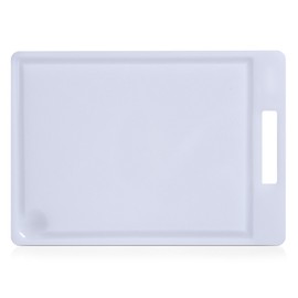 ZELLER Present - Schöner LEBEN. Praktisch WOHNEN. Schneidebrett, Kunststoff, Weiß, 34,5x24,5x0,9, 26063