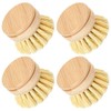 Wooden Washing Up Brush, 4Pcs Replacement Brush Heads for Eco