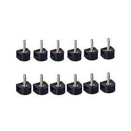 6 Pairs Black Durable U-Shape Heel Tips Replacement High Heel Caps Protectors Shoe Repair Tip Taps Shoes Dowels Lifts Replacement for Women Non-Slip (Thick Pins-3mm, 9mm)