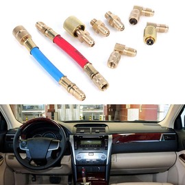 Air Conditioning Cooling Kit, 8 Pieces/Set Hoses R134A R12 R-12A / C Connection Adapter Air Conditioning Cooling