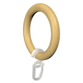 Deco Flair Rings with Pleat Hooks Curtain Rings for 28 mm 28 mm Diameter, 24 Pieces, Beech Wood, Painted, 57/41 mm
