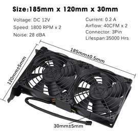GDSTIME GPU Fan 2 x 92 mm PCI Fan Graphics Card Fan PCI Cooling Fan VGA Fan 3 Pin 4 Pin Supports 5 V 7 V 12 V for Motherboard Computer Audio Video