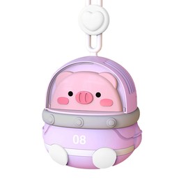 Neck Hanging Fan USB Handheld Rechargeable Cartoon Cute Lovely Animal 3 Gear Electric Small Fan Purple
