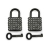 2-Pack Bling Square Padlock Mini Square Lock Decorative Padlock Luggage