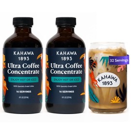 Kahawa 1893 Ultra Coffee Concentrate (32 Servings) - Instant Hot, Cold or Iced Coffee, As Seen on Shark Tank, High Antioxidants, Naturally Sweet, Organically Grown, Cultivated & Ethically Sourced