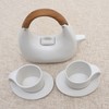 NOVICA White Ceramic Wood Modern Coffee & Tea Service Serveware